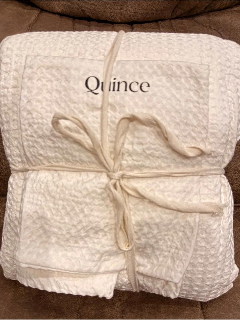 Quince Organic Luxe Honeycomb Duvet Cover - King/Cal King - Undyed